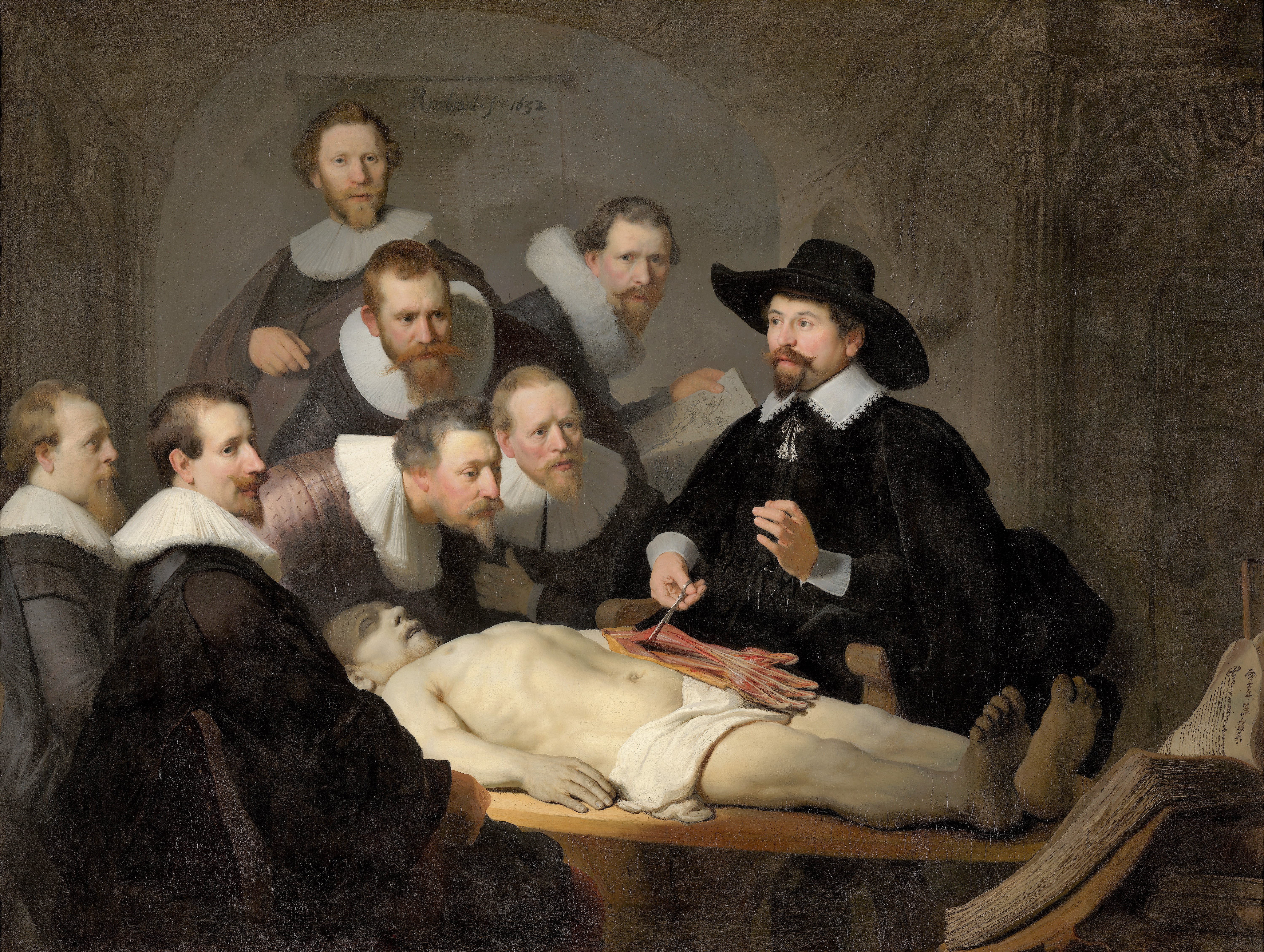 'The Anatomy Lesson of Dr Nicolaes Tulp', Rembrandt, 1632